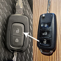Porovnání klíčů Dacia a Škoda