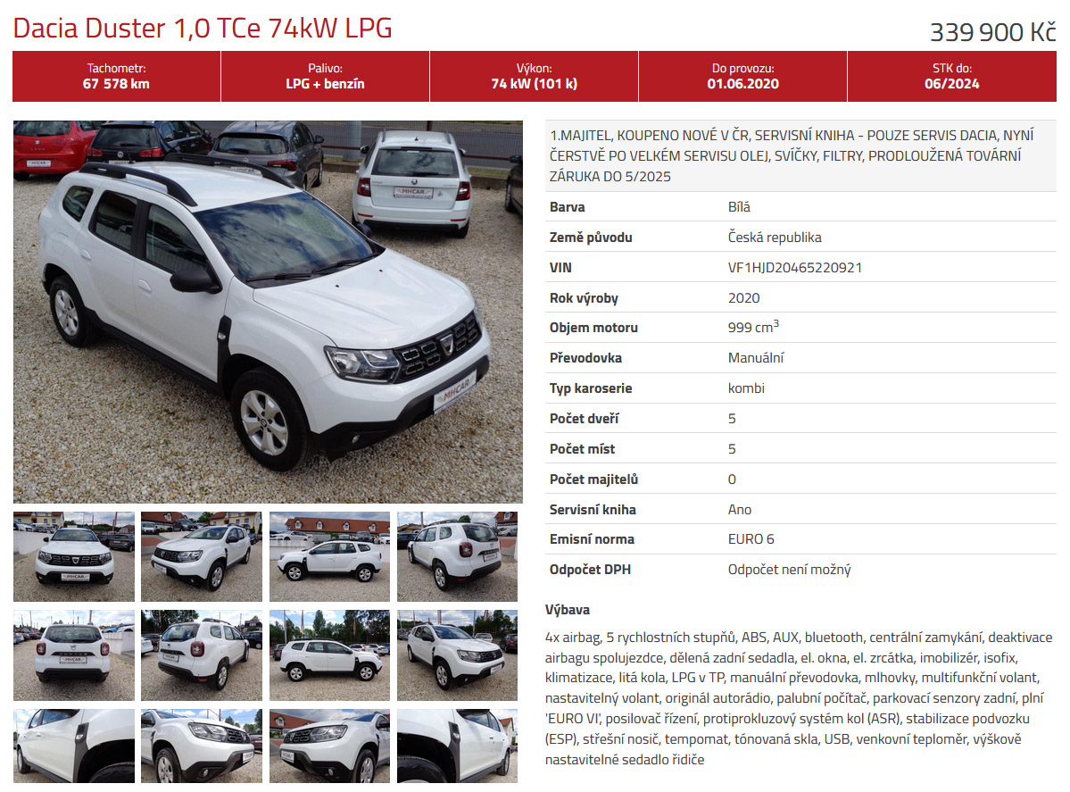 Dacia Duster - náhled inzerátu
