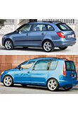 Fabia Combi vs. Roomster - zboku