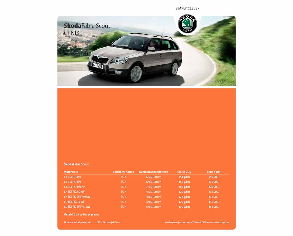 Škoda Fabia Combi Scout ceník 05/2009