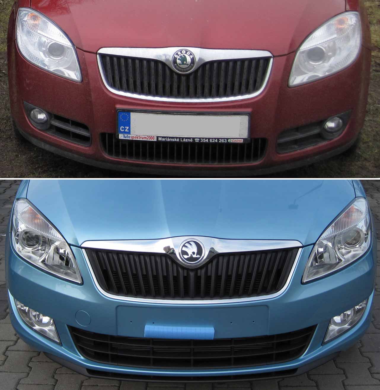 Roomster facelift vs. předfacelift