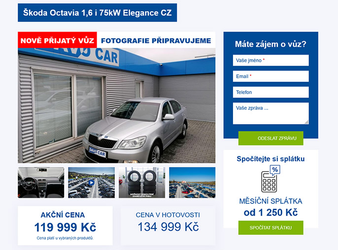 Inzerát na Škodu Octavia II facelift Elegance - stříbrná Brilliant