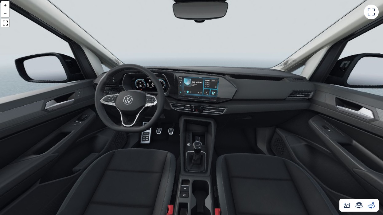 360° pohledy do interiéru VW Caddy 5 před faceliftem