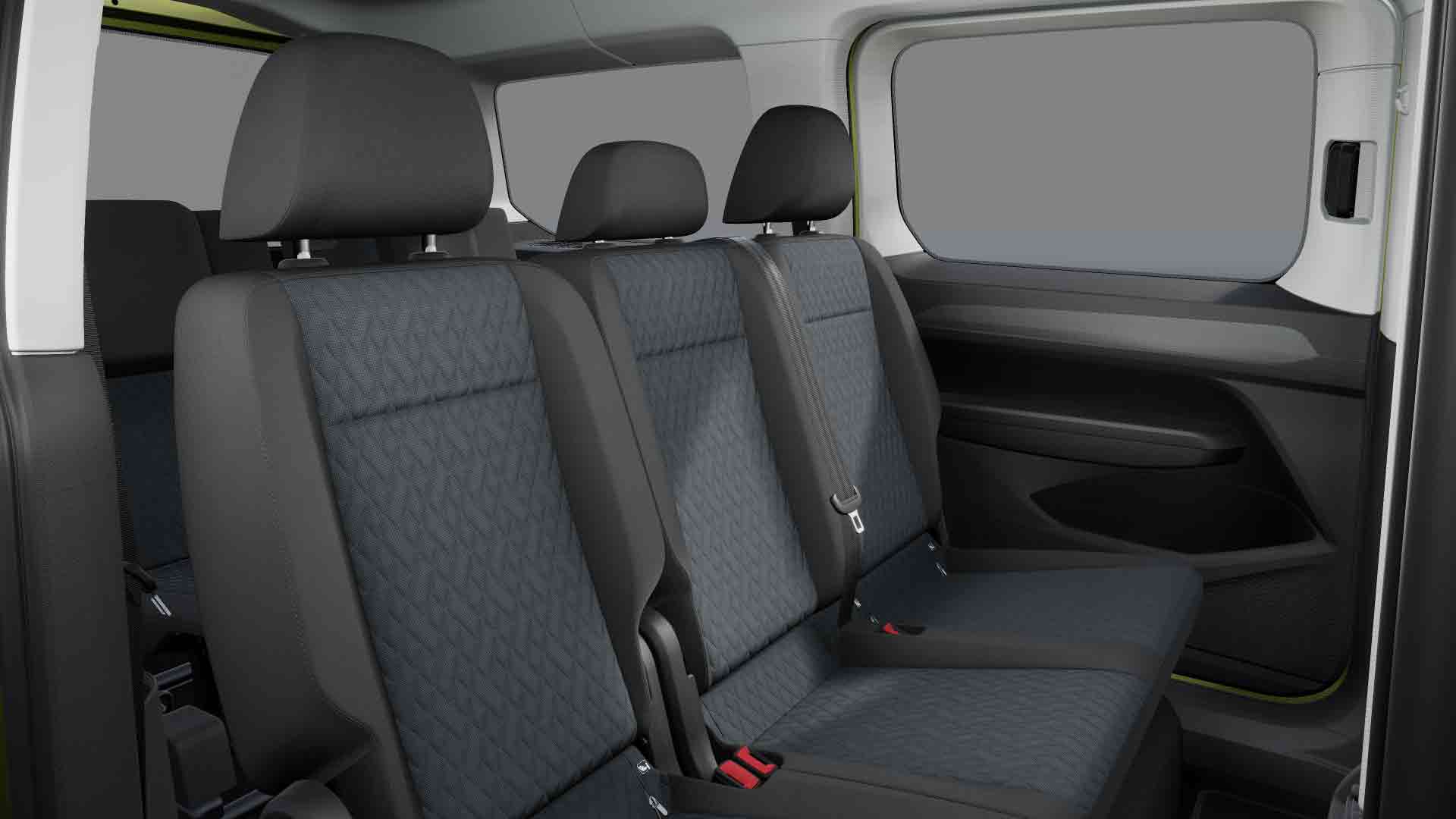 VW Caddy Maxi Life 2022 zelená Golden - zadní sedadla
