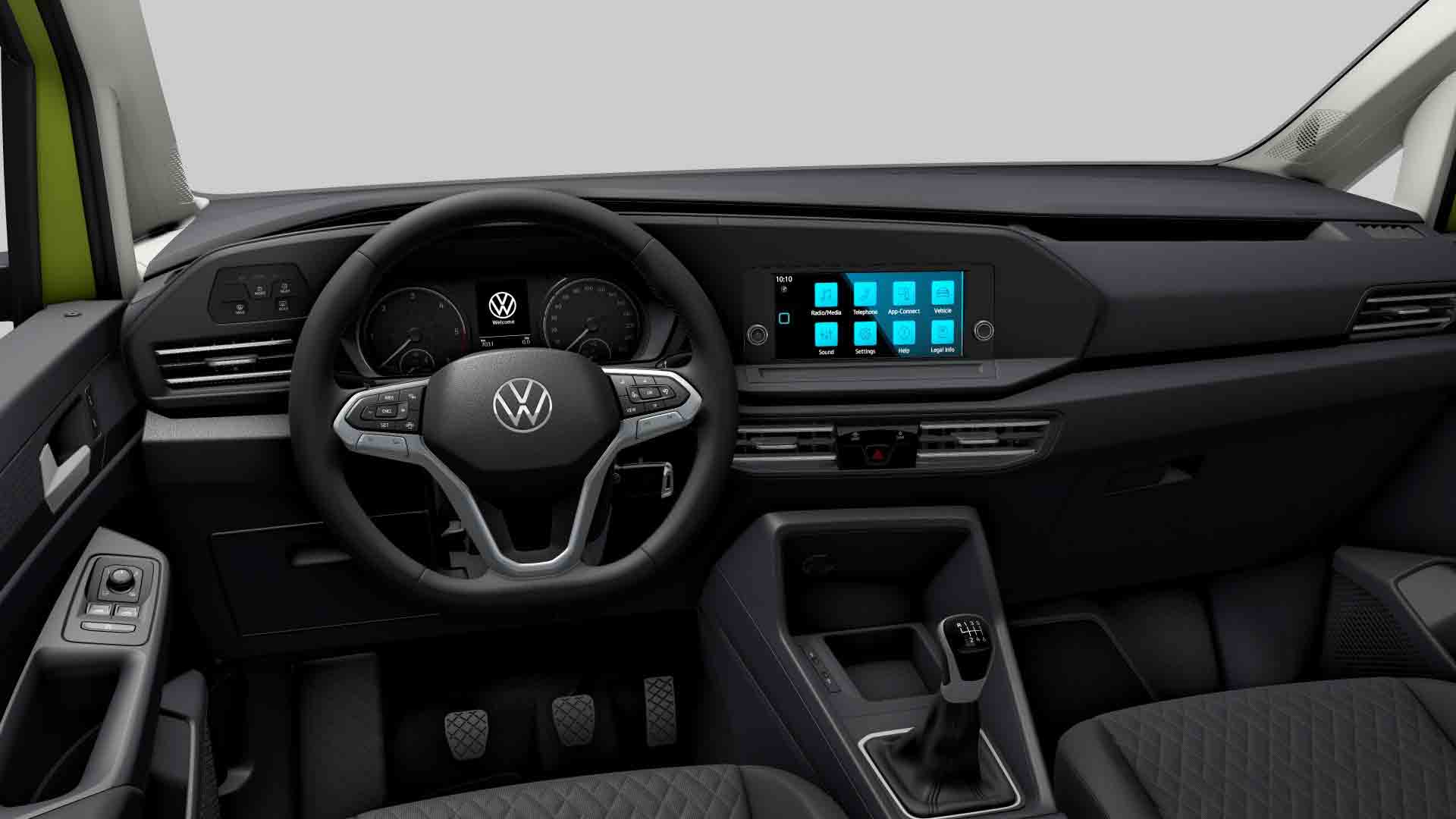 VW Caddy Maxi Life 2022 zelená Golden - palubní deska