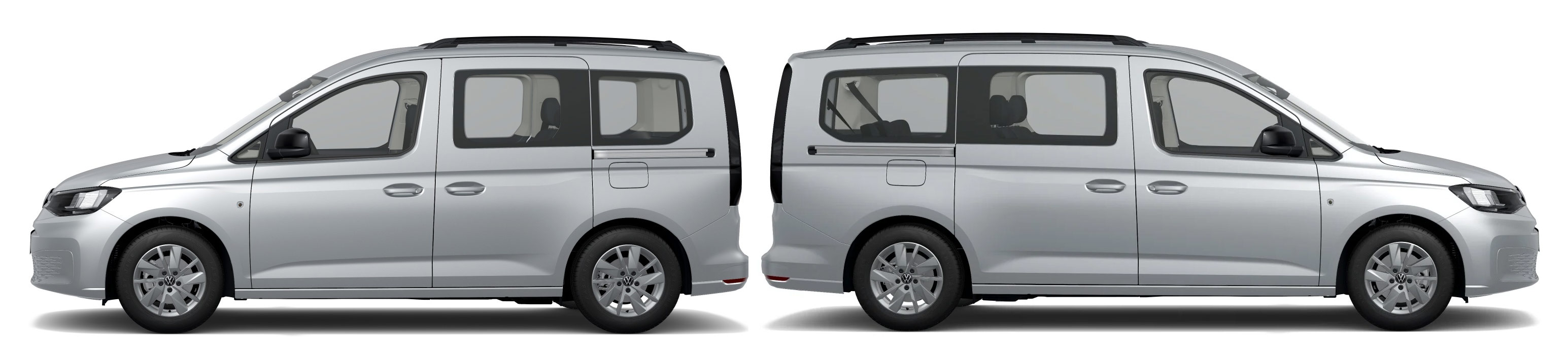 VW Caddy vs. Caddy Maxi - pohled zboku