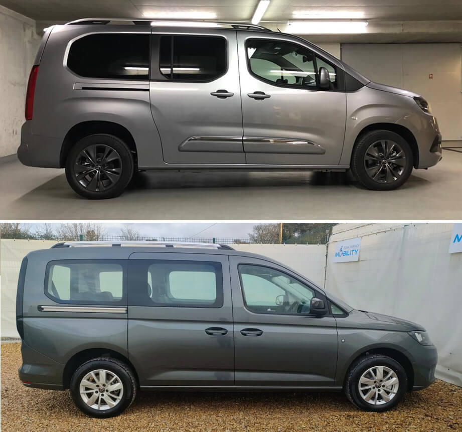 Kolejnice posuvných dveří - srovnání VW Caddy a Toyota PROACE City Verso